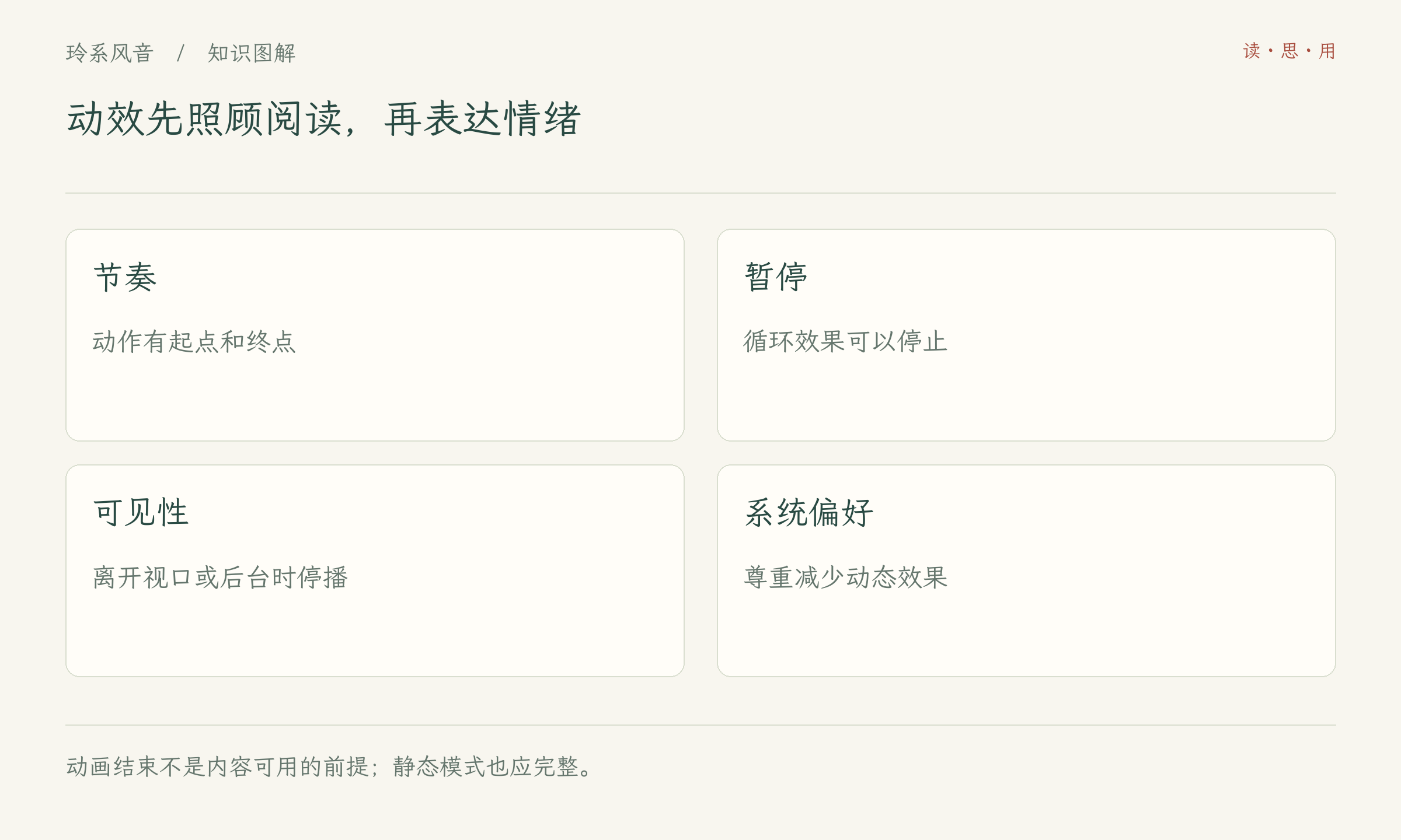 动效先照顾阅读,再表达情绪